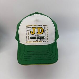 John Deere JD Kids Youth Baseball Cap Green White Adjustable Hook and Loop
